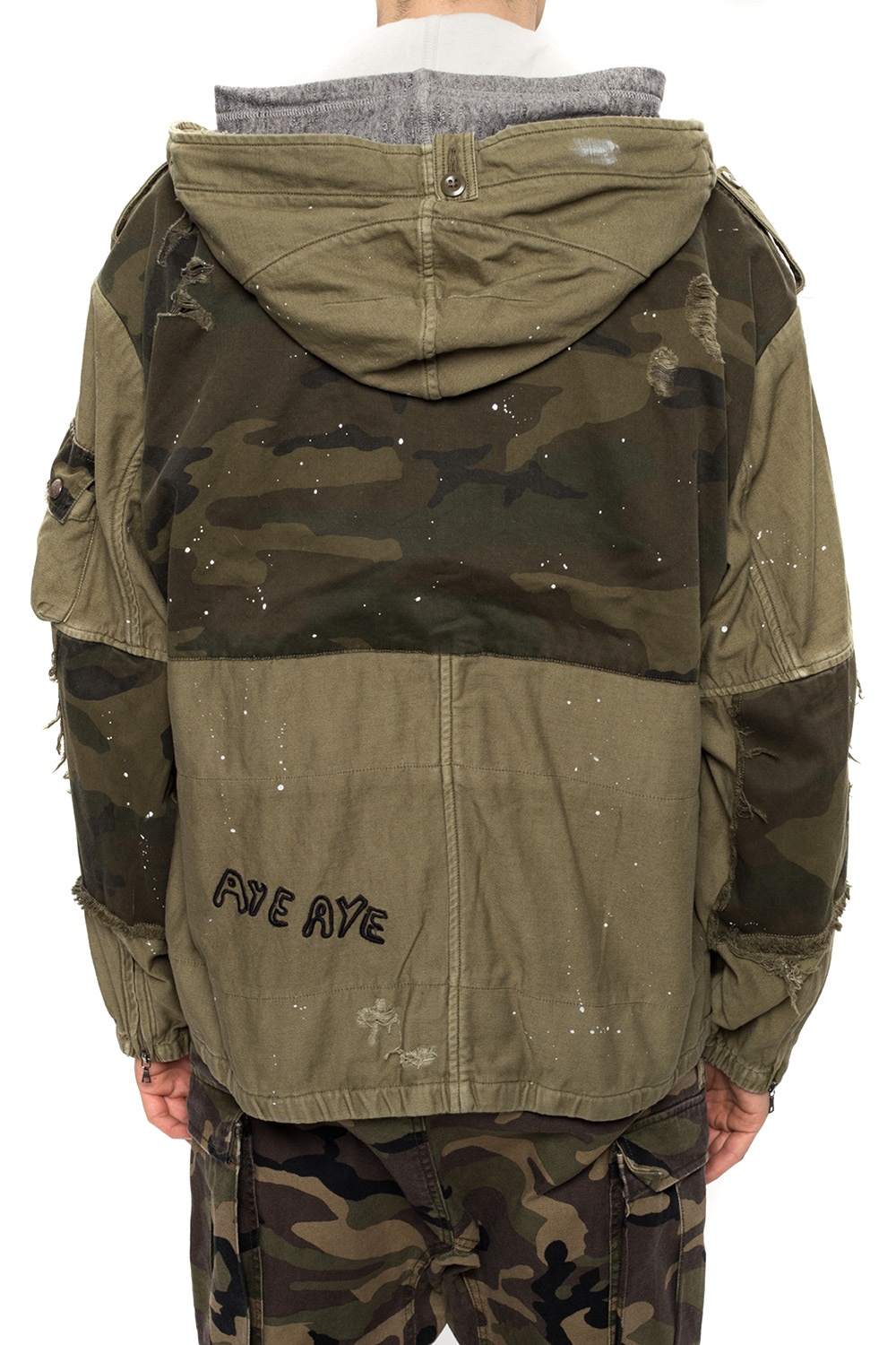 Green Distressed parka R13 Vitkac Italy